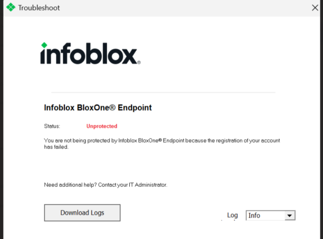 Infoblox Endpoint failing to register
